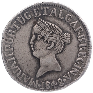 Silver One Rupia Coin of Maria II of Goa of Indo Portuguese.