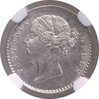 Silver Two Annas Coin of Victoria Queen of Calcutta Mint of 1841.