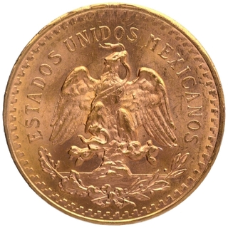 Gold Fifty Pesos Coin of Mexico.