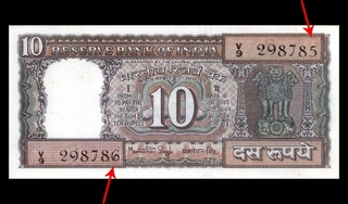 Error Ten Rupees Bank Note Signed by Manmohan Singh.