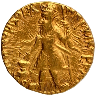 Very Rare Gold Dinar Coin of Kanishka I of Kushan Dynasty of Mao type.