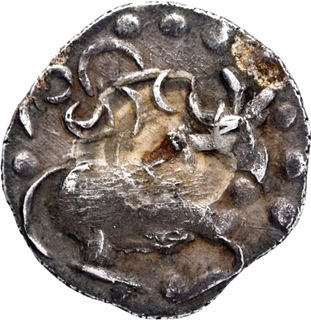 Silver One Eighth Coin of Pritichandra of Chandra Dynasty of Eastern Bengal.