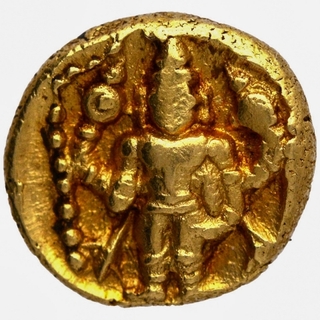 Gold Varaha Coin of Venkatapathiraya II of Aravidu Dynasty of Vijayanagara Empire.