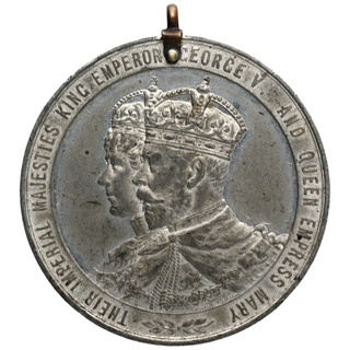 Pewter Medal of Jind State to Commemorate the Coronation at Delhi in 1911.