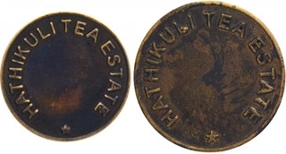 Brass Tea Garden Tokens of Hathikuli Tea Estate of Assam.