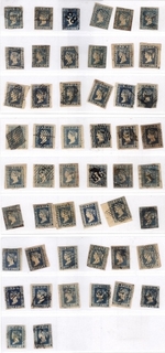 1854 Half Anna Lithographed rare collection of 50  stamps