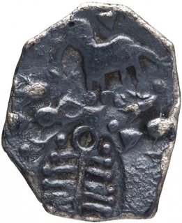 Punch Marked Silver Half Karshapana Coin of Ashmaka Janapada.