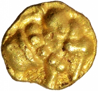 Gold One Quarter Fanam Coin of Western Ganga Dynasty.