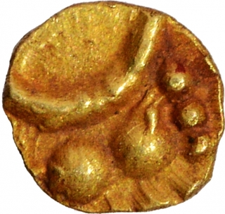 Gold One Quarter Fanam Coin of Hoysala Dynasty.