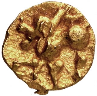 Gold Half Fanam Coin of Hoysala Dynasty.