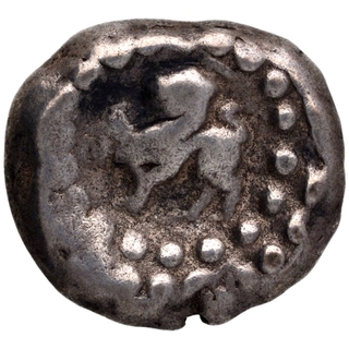 Silver Dramma Coin of Jaitra Simha of Chauhans of Ranthambore.