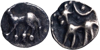 Silver One Eighth Tara Coins of Devaraya I of Vijayanagara Empire.