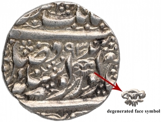 Silver Nanakshahi Rupee Coin of Ranjit Singh of Sikh Empire.