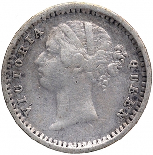 Silver Two Annas Coin of Victoria Queen of Calcutta Mint of 1841.