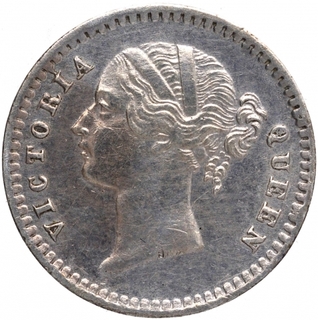 Silver Two Annas Coin of Victoria Queen of Madras Mint of 1841.