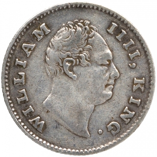 Silver Quarter Rupee Coin of King William IIII of Calcutta Mint of 1835.