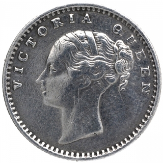 Silver Quarter Rupee Coin of Victoria Queen of Madras Mint of 1840.