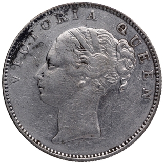 Silver One Rupee Coin of Victoria Queen of Madras Mint of 1840.