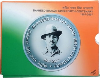 Proof Set of Shaheed Bhagat Singh Birth Centenary of Kolkata Mint of 2007.