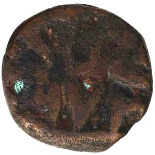 Copper One Eighth Dam Coin AH 973 of Akbar of Hadrat Delhi Mint.