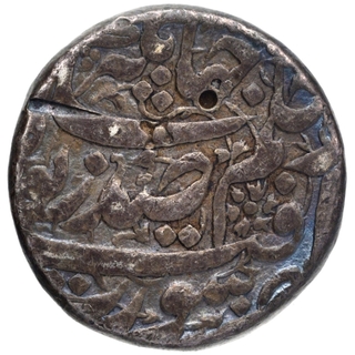 Silver One Rupee Coin of Noorjahan of Surat Mint.