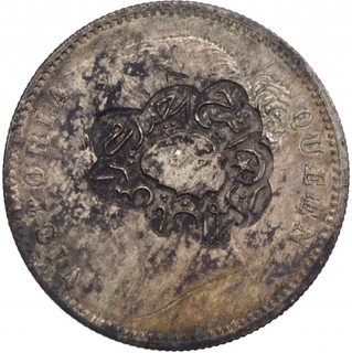 Silver One Rupee Counter strike Coin of Victoria Queen of 1840.