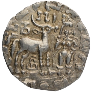 Silver Drachma Coin of Amoghbuti of Kuninda Dynasty.