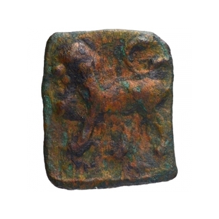 Copper Square Coin of Sangam Cholas.