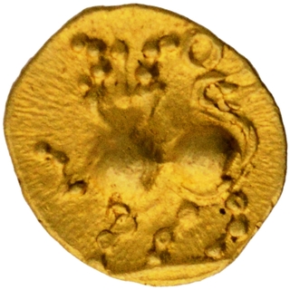 Gold Half Fanam Coin of Rajula Reddy of South India.