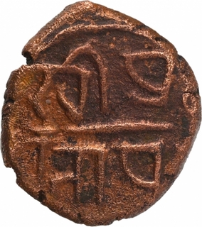 Copper Kasu Coin of Devaraya I of Vijayanagara Empire.