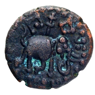 Copper Kasu Coin of Devaraya II of Vijayanagar Empire.