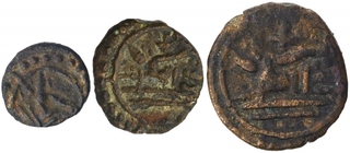 Set of Three different denomination Copper Coins of Travancore.