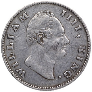 Silver Half Rupee Coin of King William IIII of Calcutta Mint of 1835.