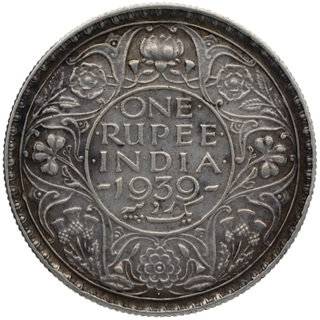 Silver One Rupee Coin of King George VI of Bombay Mint of 1939.