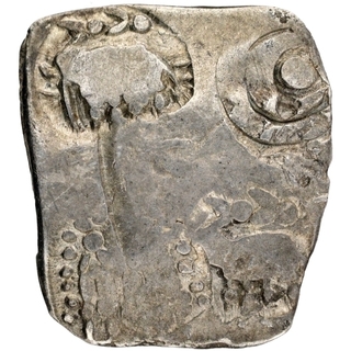 Extremely Rare Punch Marked Silver Karshapana Coin of Vatsa Janapada.