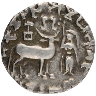 Silver Drachma Coin of Amoghbuti of Kuninda Dynasty.