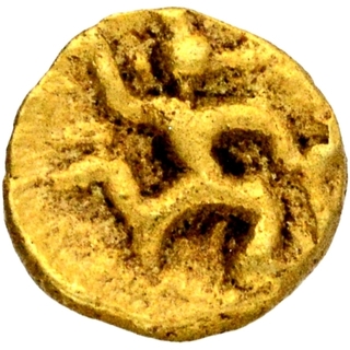 Gold One Quarter Fanam Coin of Bukka I of Silahara of Kolhapur,