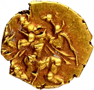 Gold Fanam Coin of Samarakolakalan of Banas of Madurai.