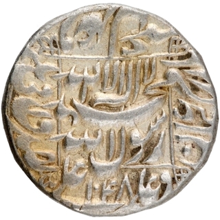 Silver One Rupee Coin of Shahjahan of Bhakkar Mint.