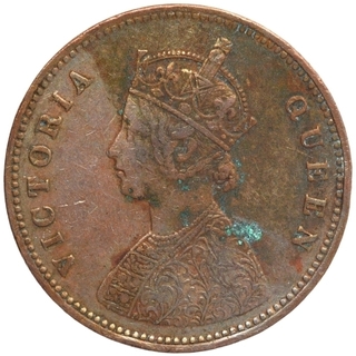 Copper Half Anna Coin of Victoria Queen of Calcutta Mint of 1862.