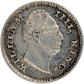 Silver Quarter Rupee Coin of King William IIII of Calcutta Mint of 1835.