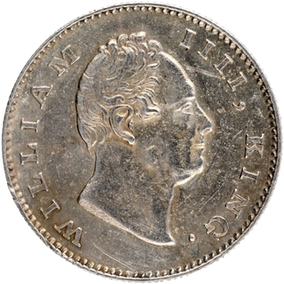 Silver Half Rupee Coin of King William IIII of Bombay Mint of 1835.