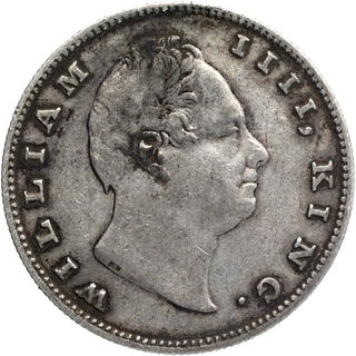 Silver One Rupee Coin of King William IIII of Calcutta Mint of 1835.