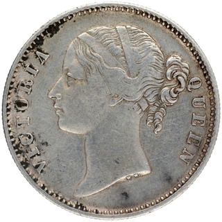 Silver One Rupee Coin of Victoria Queen of Calcutta Mint of 1840.