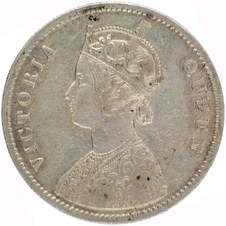 Error Silver One Rupee Coin of Victoria Queen of Calcutta Mint of 1862.