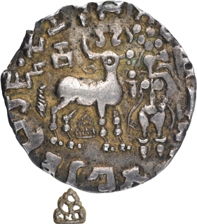 Silver Drachma Coin of Amoghbuti of Kuninda Dynasty.