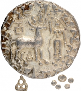 Silver Drachma Coin of Amoghbuti of Kuninda Dynasty.