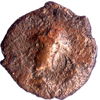 Copper Fraction Coin of Chandragupta II of Gupta Dynasty of Garuda type.