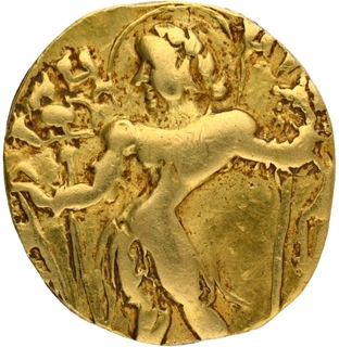 Gold Dinar Coin of Kumaragupta I of Gupta Dynasty.