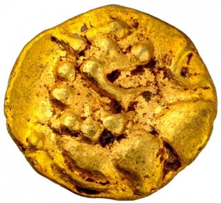 Gold Fanam Coin of Kadambas of Hangal.